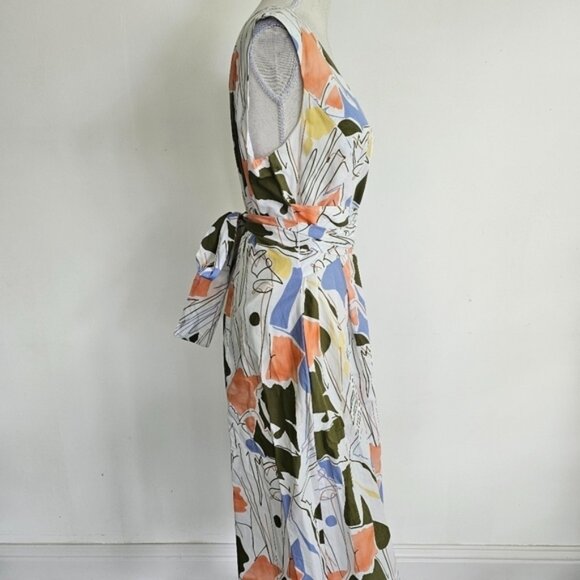 Lafayette 148 New York Aileen Print Tie-Waist Midi Dress - Picture 8 of 11